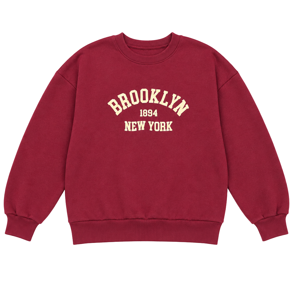 Dazy Brooklyn New York Sweatshirt Size M Red Crewneck Pullover 1