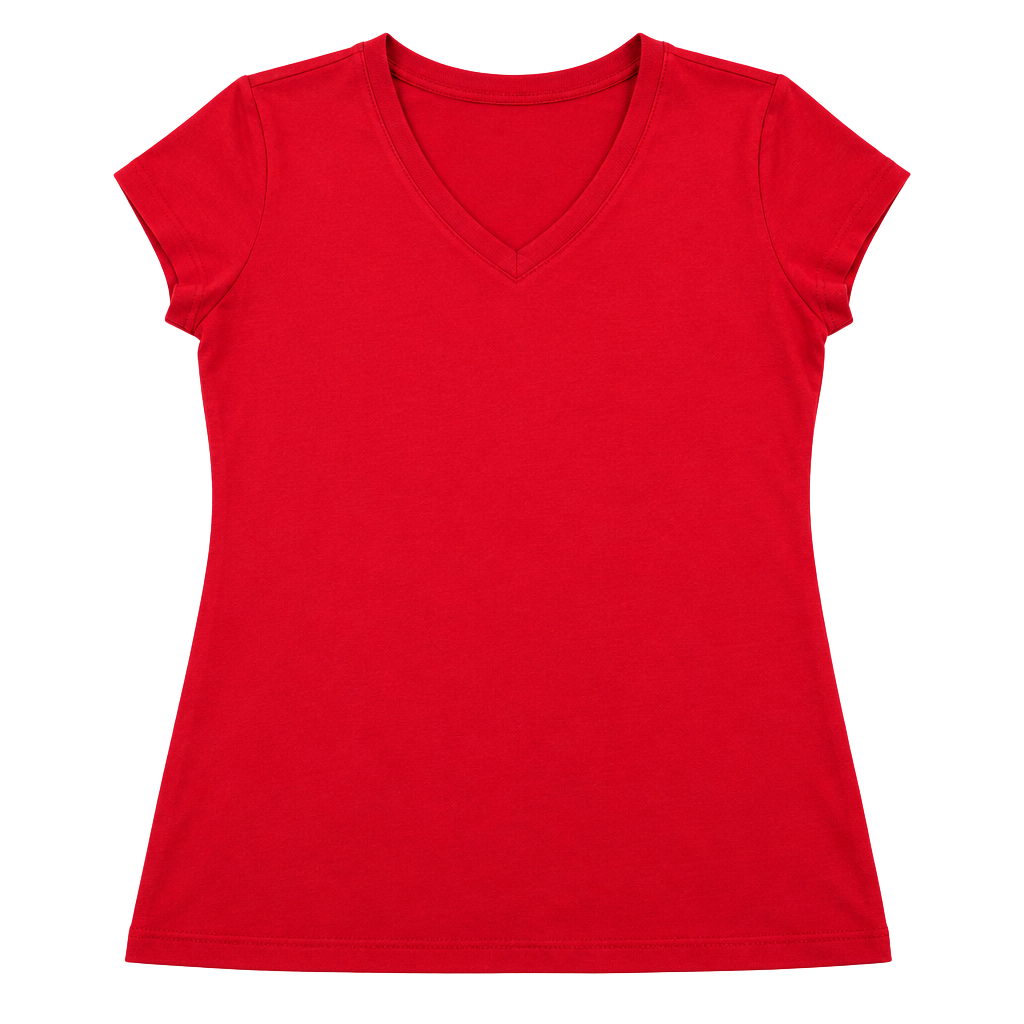 ru.ok V-Neck T-Shirt Size XL Red Cotton Blend Short Sleeve 1