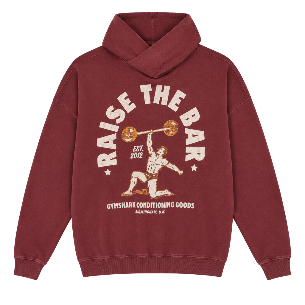 Gymshark Raise The Bar Hoodie Size L Burgundy Brown 1