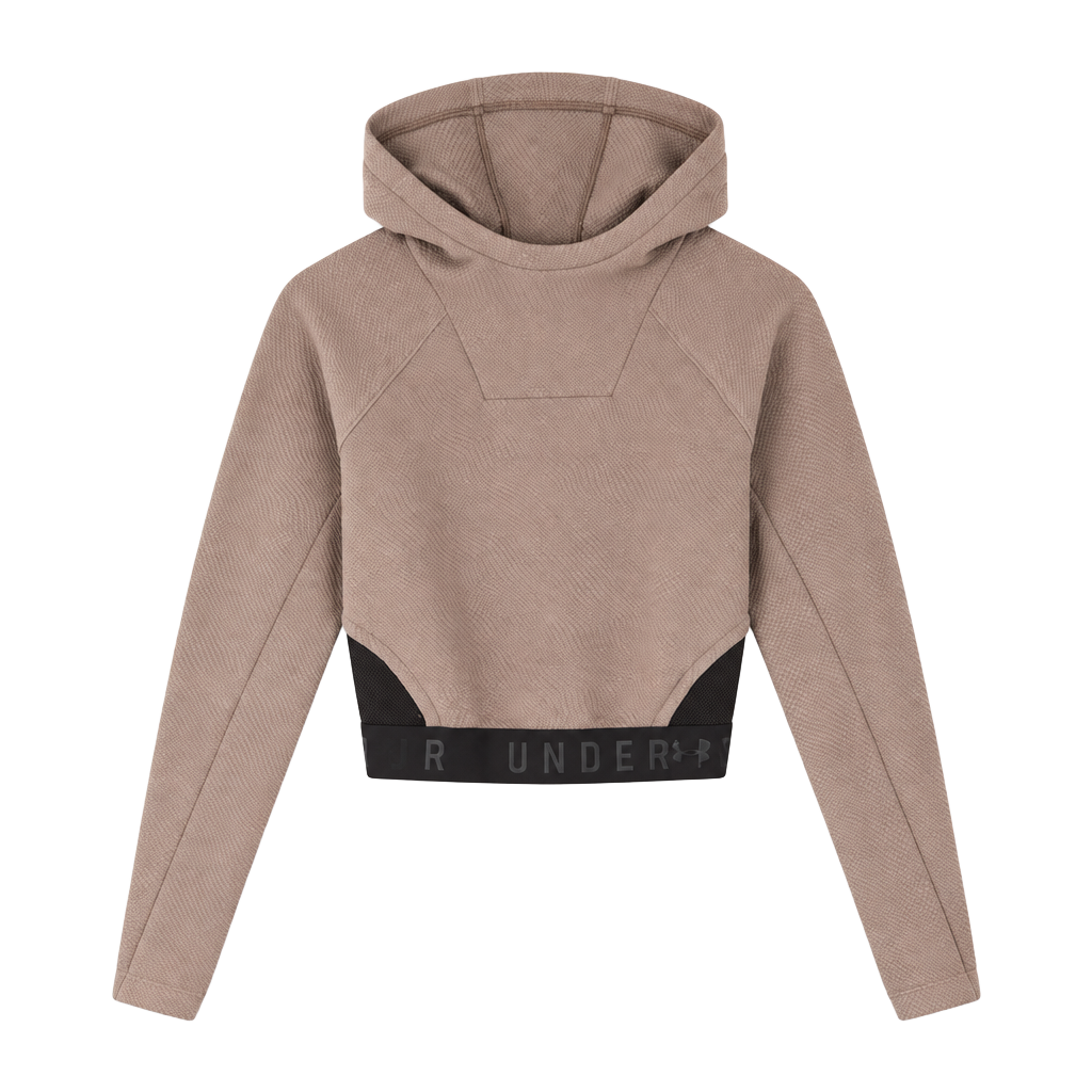 Under Armour Cropped Hoodie Size SM Pink Purple Athletic Pullover 1
