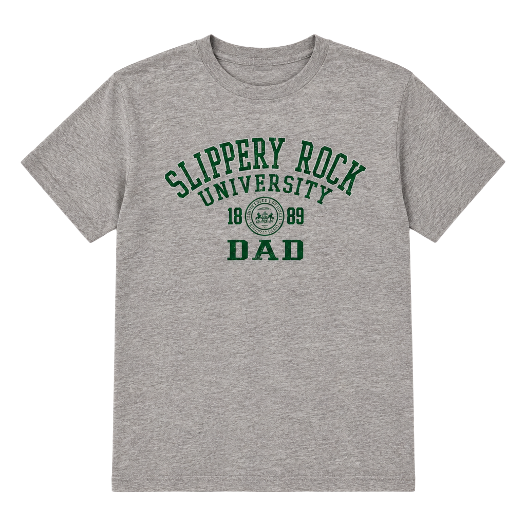 Gildan Slippery Rock University Dad T-Shirt Size M Gray Cotton 1
