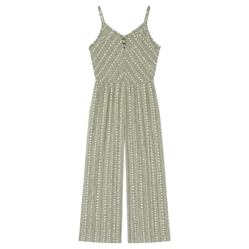 Sincerely Jules Jumpsuit Size M Green Floral Smocked Spaghetti Strap 1