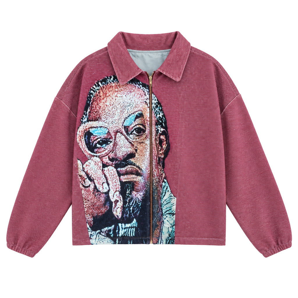 Custom Andre 3000 Tapestry Jacket Pink Zip-Up 1
