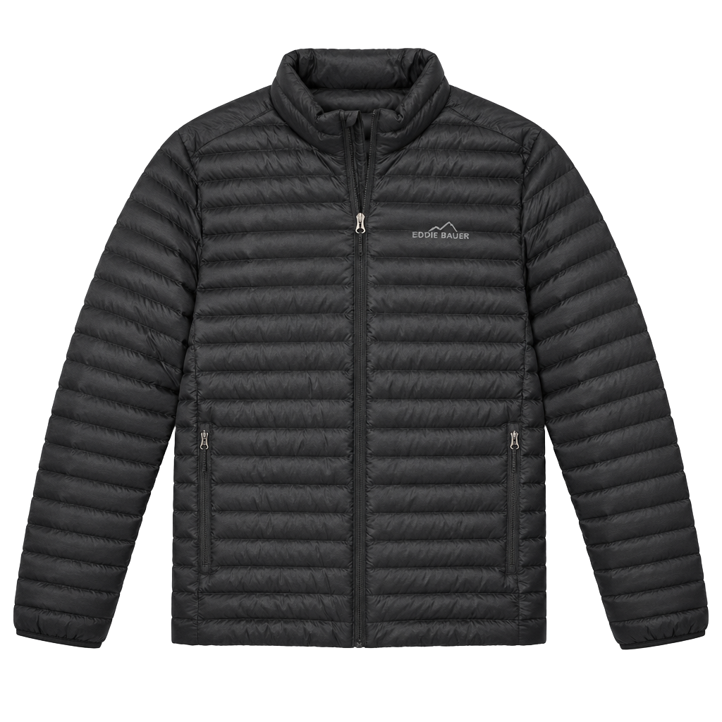 Eddie Bauer 650 Down Puffer Jacket Size M Black Full-Zip 1