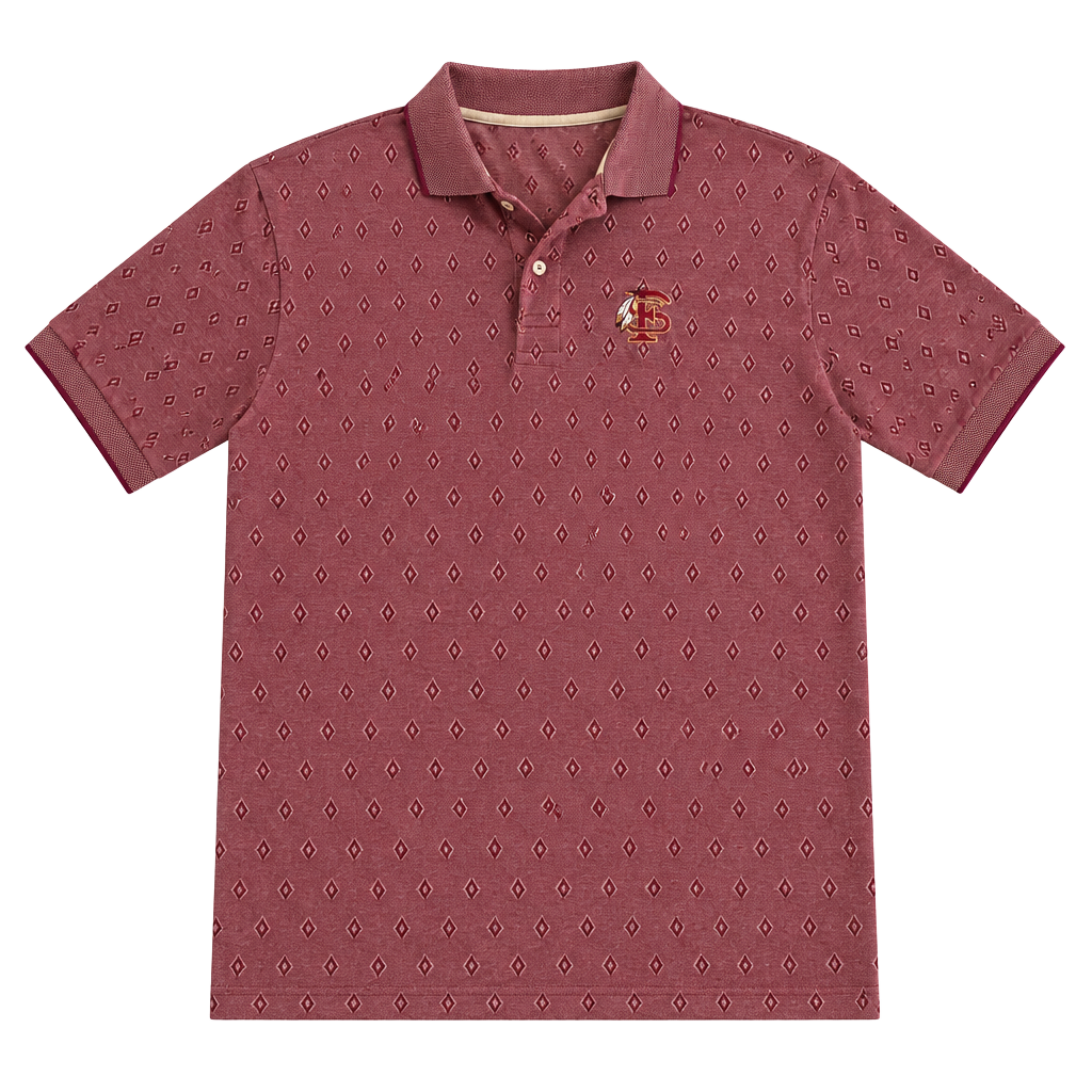 Sea Palms By Hartwell FSU Polo Size L Burgundy Diamond Knit Vintage 1