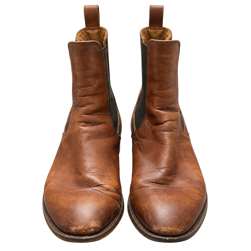 Aldo Dax Men Cognac Brown Leather Chelsea Boots Size 10.5 1