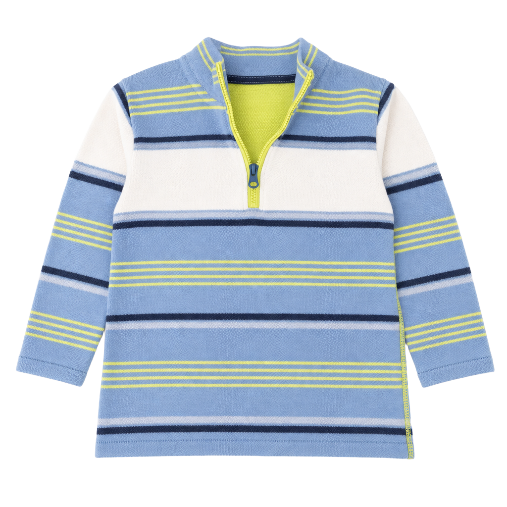 Shirt Fleece Striped Size 4T Boys Green Blue Black Long Sleeve Place 1