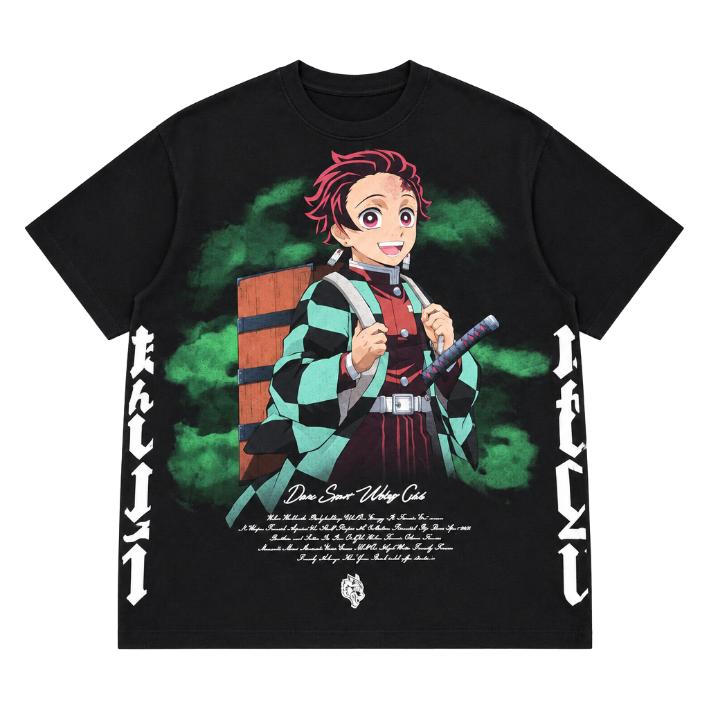 Darc Sport Demon Slayer Tanjiro Side By Side Series Black T-Shirt Size L 1