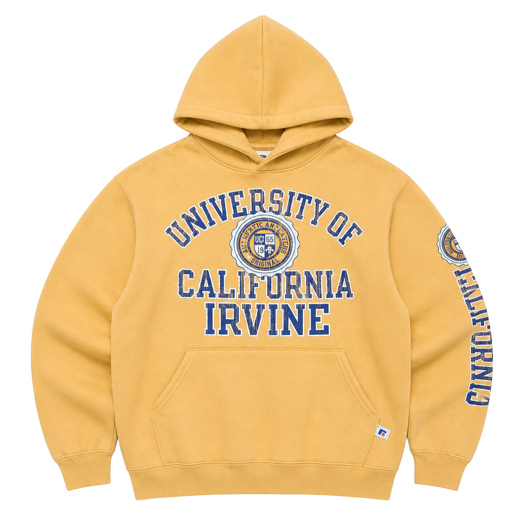 Russell Athletic University of California Irvine Hoodie Size S Yellow 1