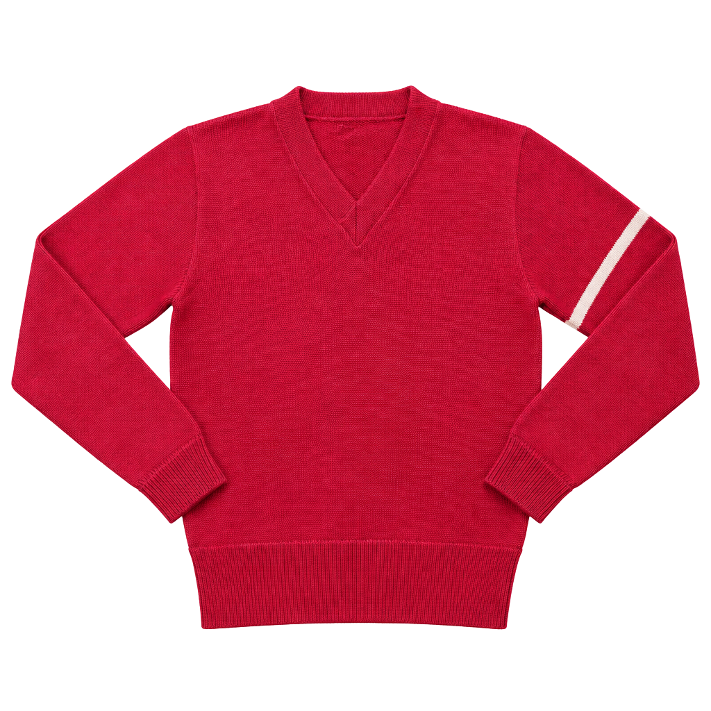 Vintage 1950’s Varsity Award Sweater Red V-Neck 1