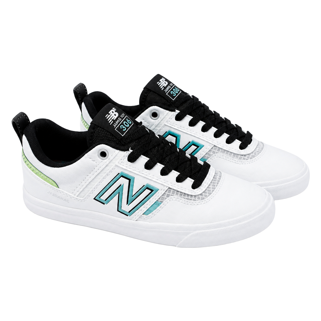 New Balance Numeric Jamie Foy 306 White Aqua Sky Skate Shoes 1