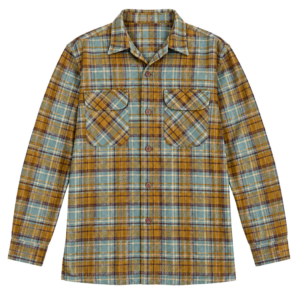 Pendleton The Original Board Shirt Size M Blue Gold Plaid Wool 1