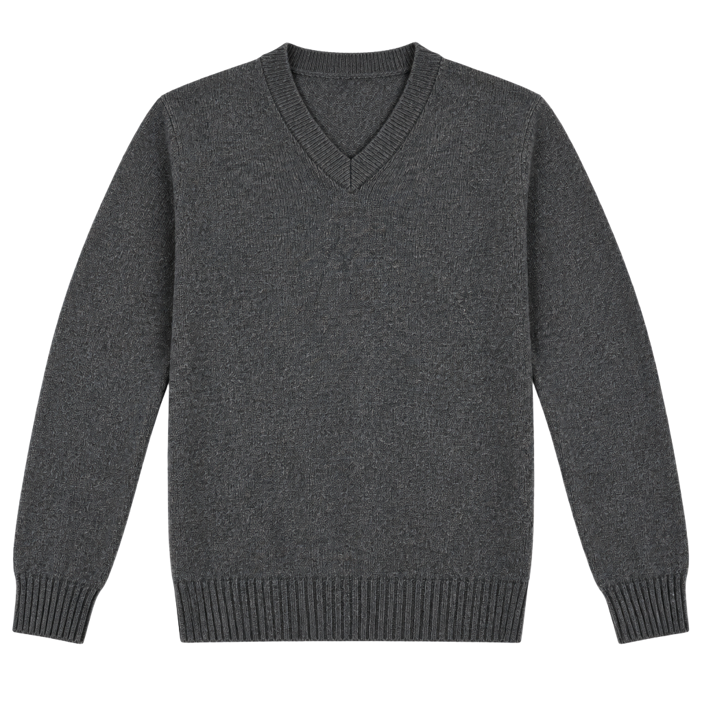 Bemidji Woolen Mills V-Neck Sweater Gray Wool Blend 1