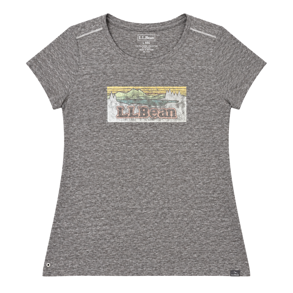 L.L. Bean Graphic T-Shirt Size L Reg Gray Mountain Logo Short Sleeve 1
