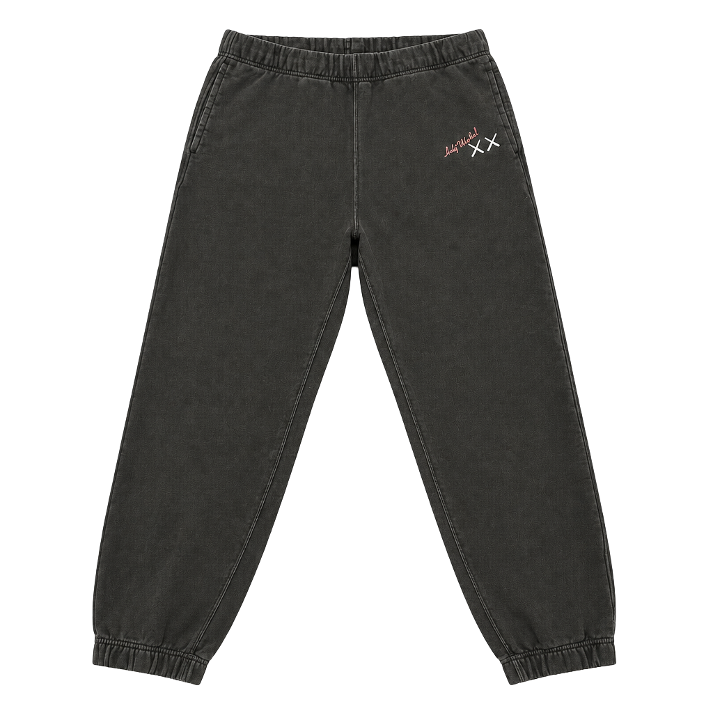 Uniqlo KAWS x Andy Warhol Sweatpants Size L Black Fleece Joggers 1