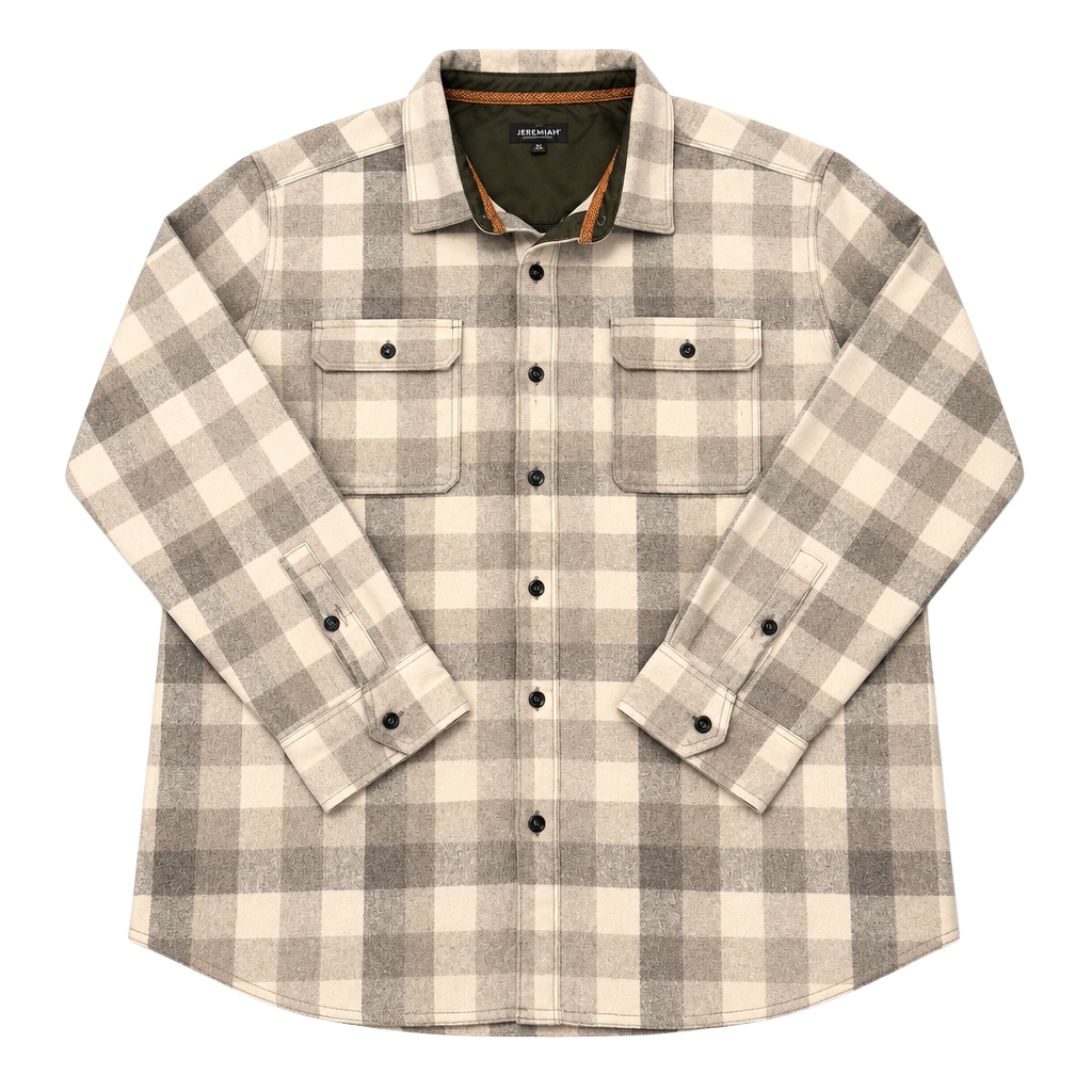 Jeremiah American Legacy Plaid Flannel Shirt Size XL Gray Buffalo Check 1