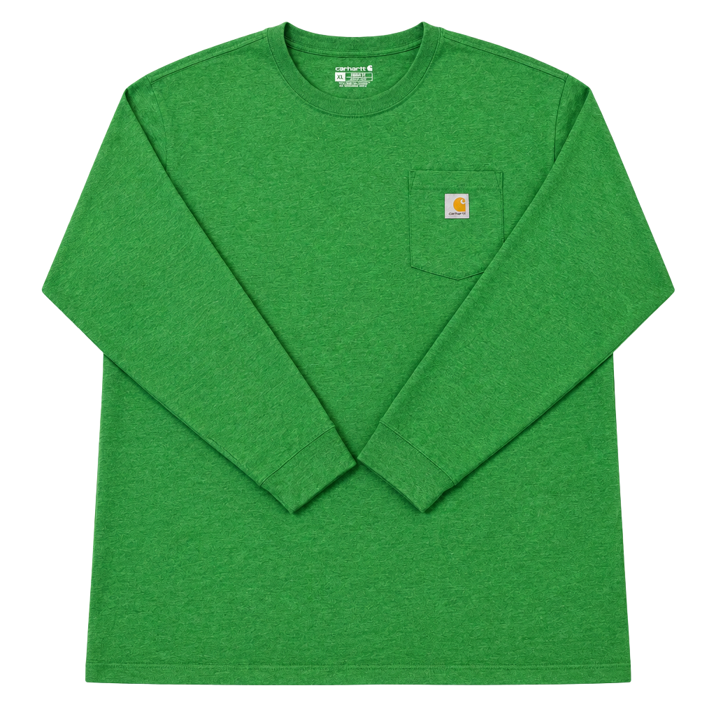 Carhartt Loose Fit Long Sleeve Pocket T-Shirt Size 2XL Green 1