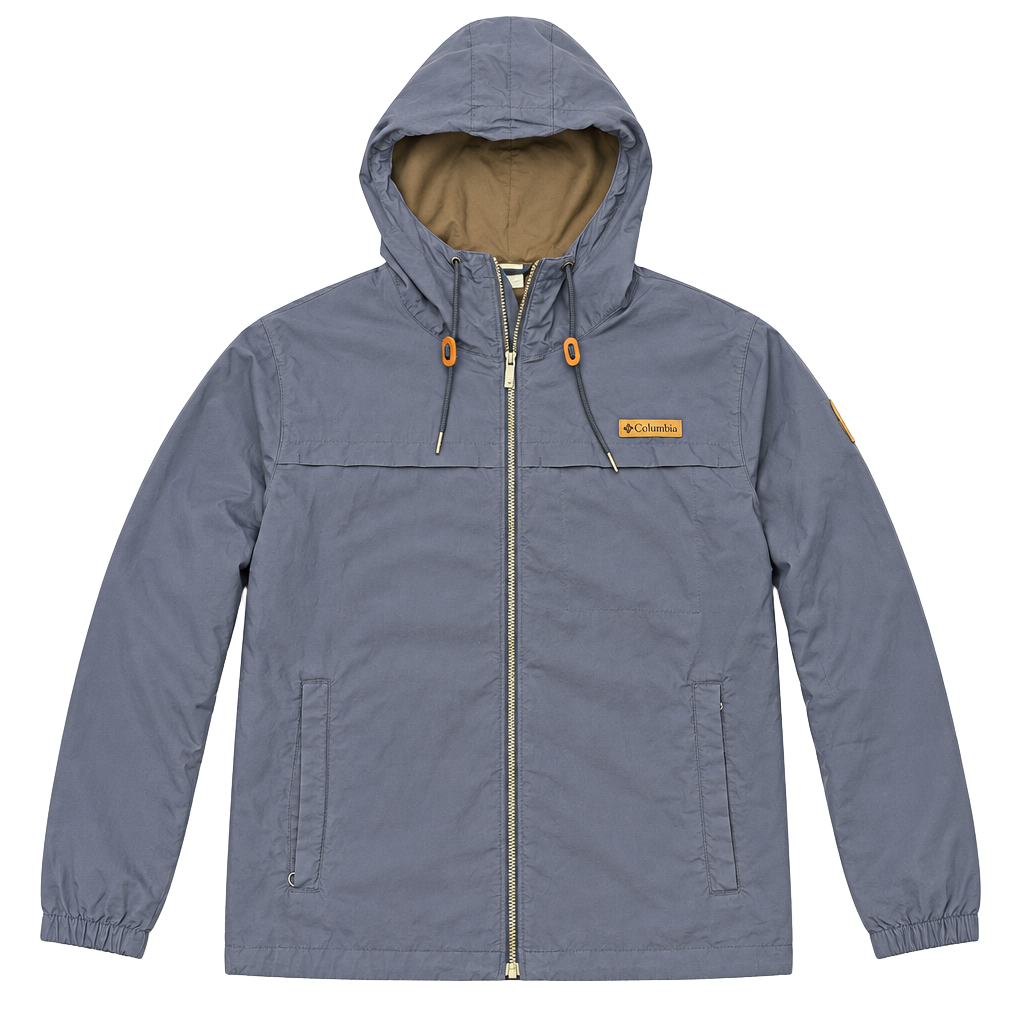 Columbia Lightweight Windbreaker Jacket Size M Blue Hooded Outdoor Casual 1