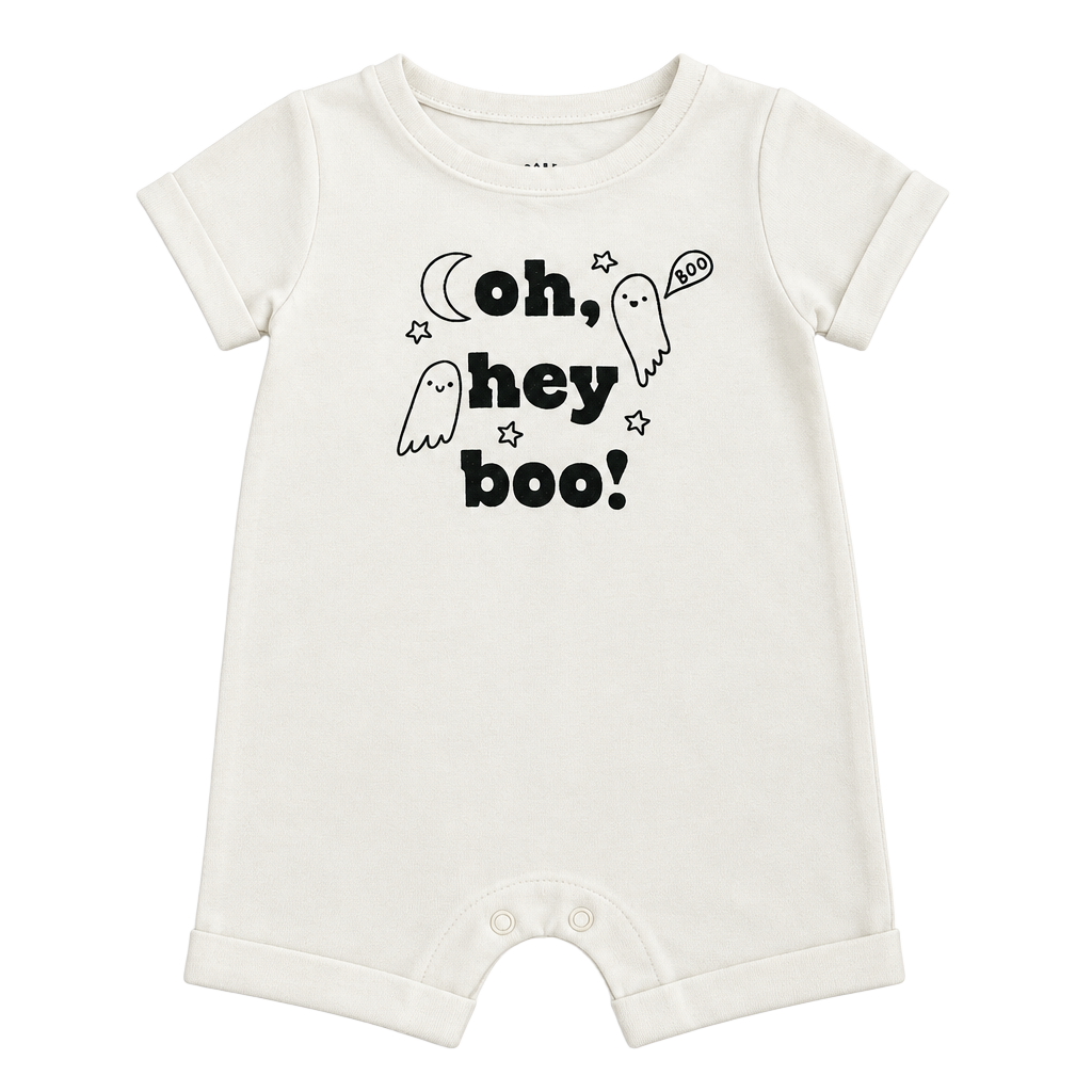 Cat & Jack halloween Oh Hey Boo Romper Size 0-3M Beige 1