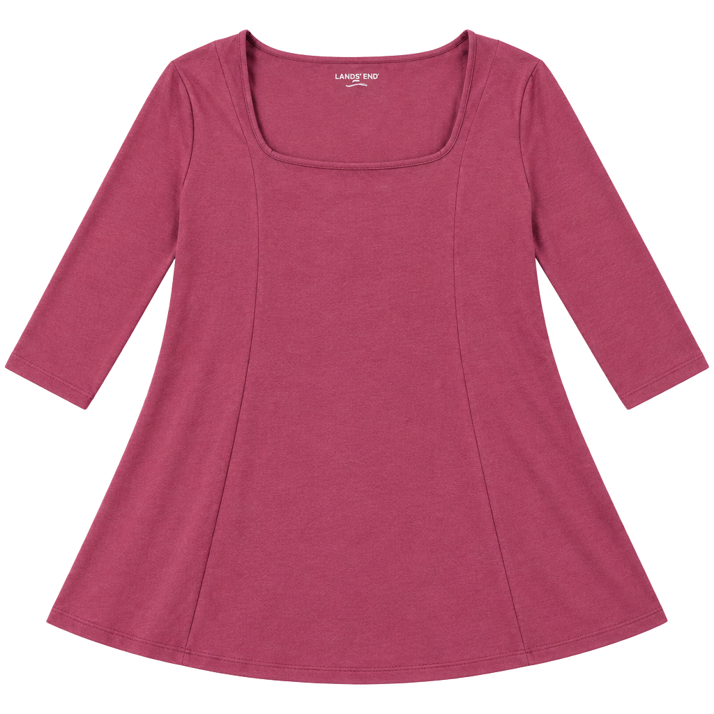 Lane Bryant Square Neck Top Size 10/12 Burgundy 1
