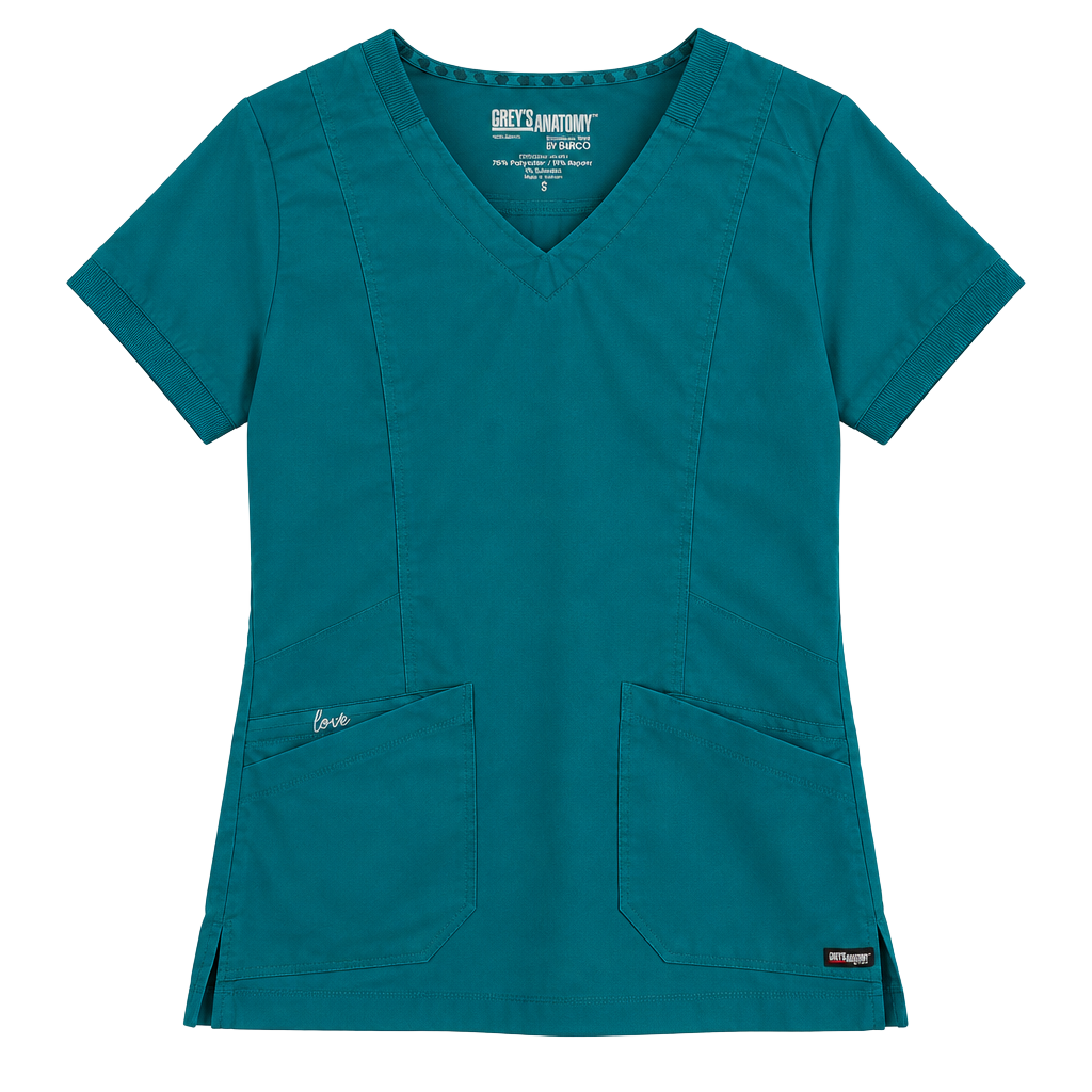 Grey's Anatomy Barco V-Neck Scrub Top Size S Teal 1