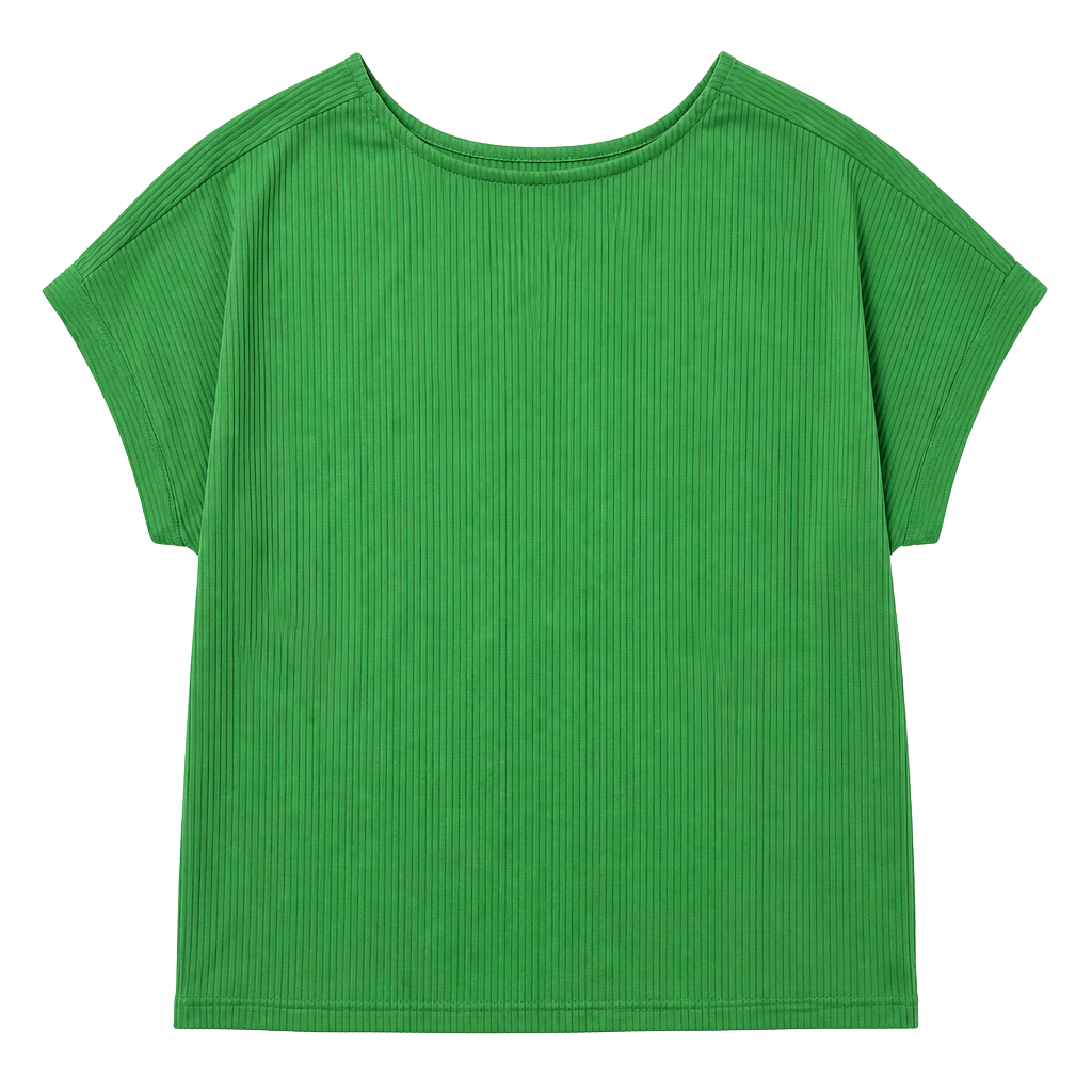 Set The Stage Top Size XL Green Ribbed Button Back Cap Sleeve 1