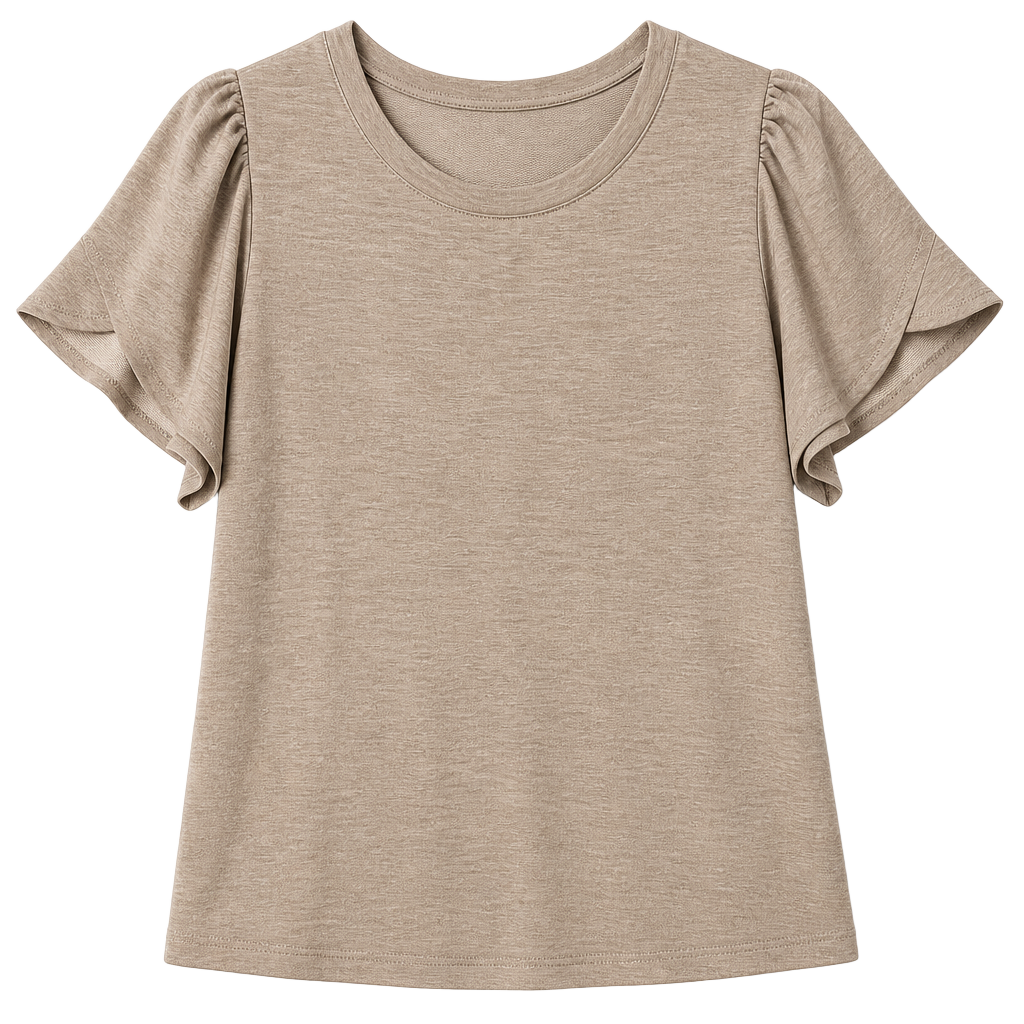 Cable & Gauge Studio Ruffle Short Sleeve Top Size 2X Gray 1