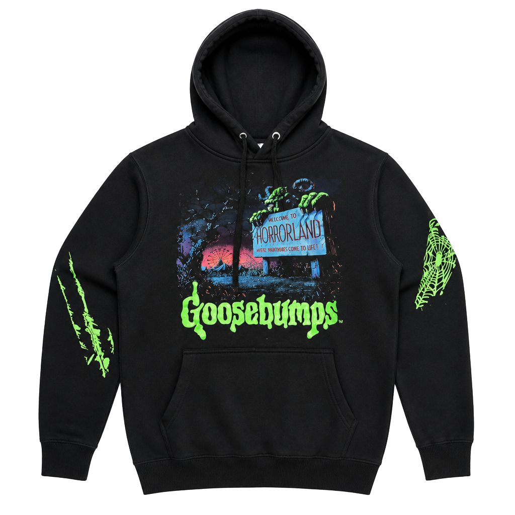 Goosebumps Welcome to Horrorland Graphic Print Black Hoodie 1