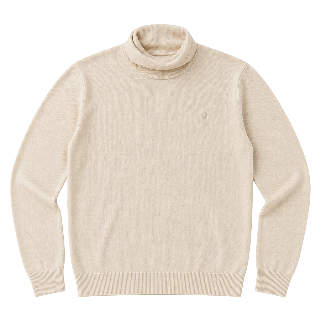 Lauren Ralph Lauren Women's Silk-Blend Cream Turtleneck Long Sleeve Sweater 1
