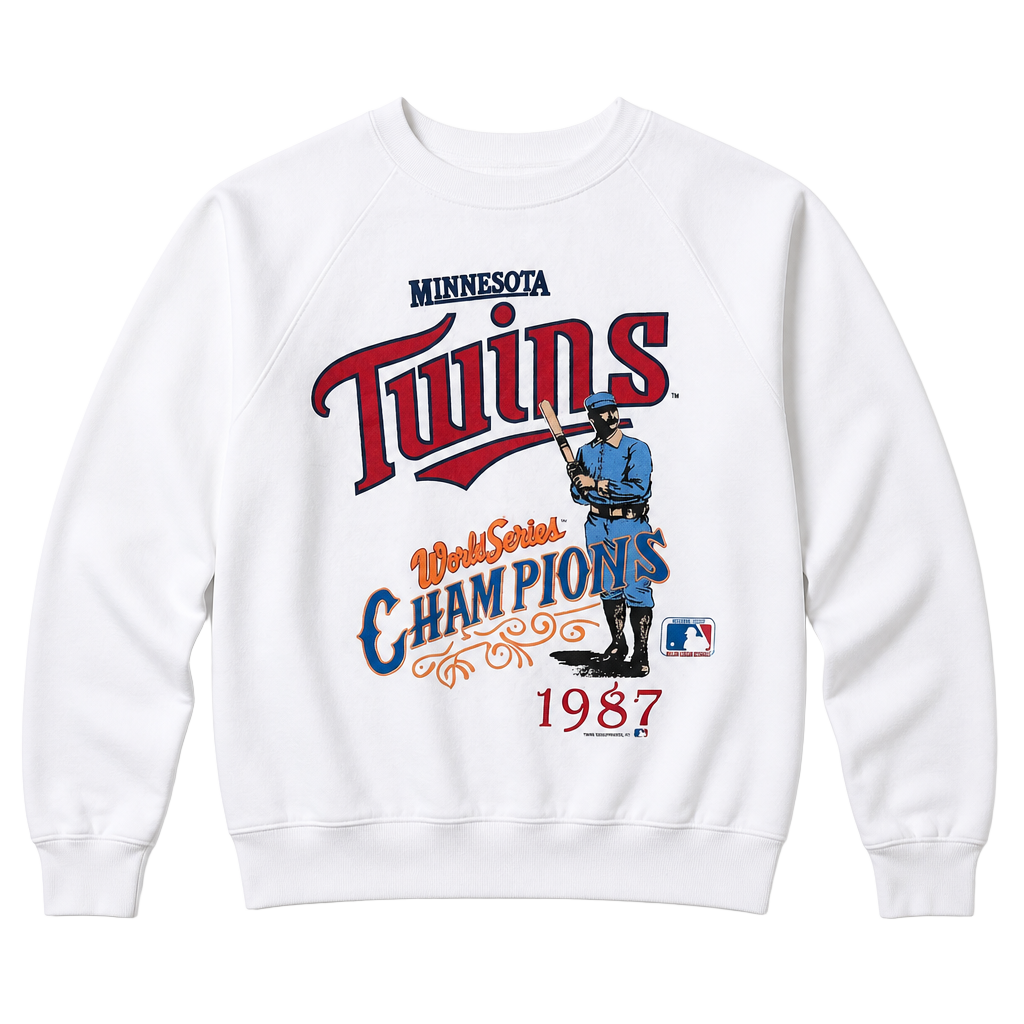 Vintage 1987 Minnesota Twins World Series Champions Graphic Crewneck Sweatshirt 1
