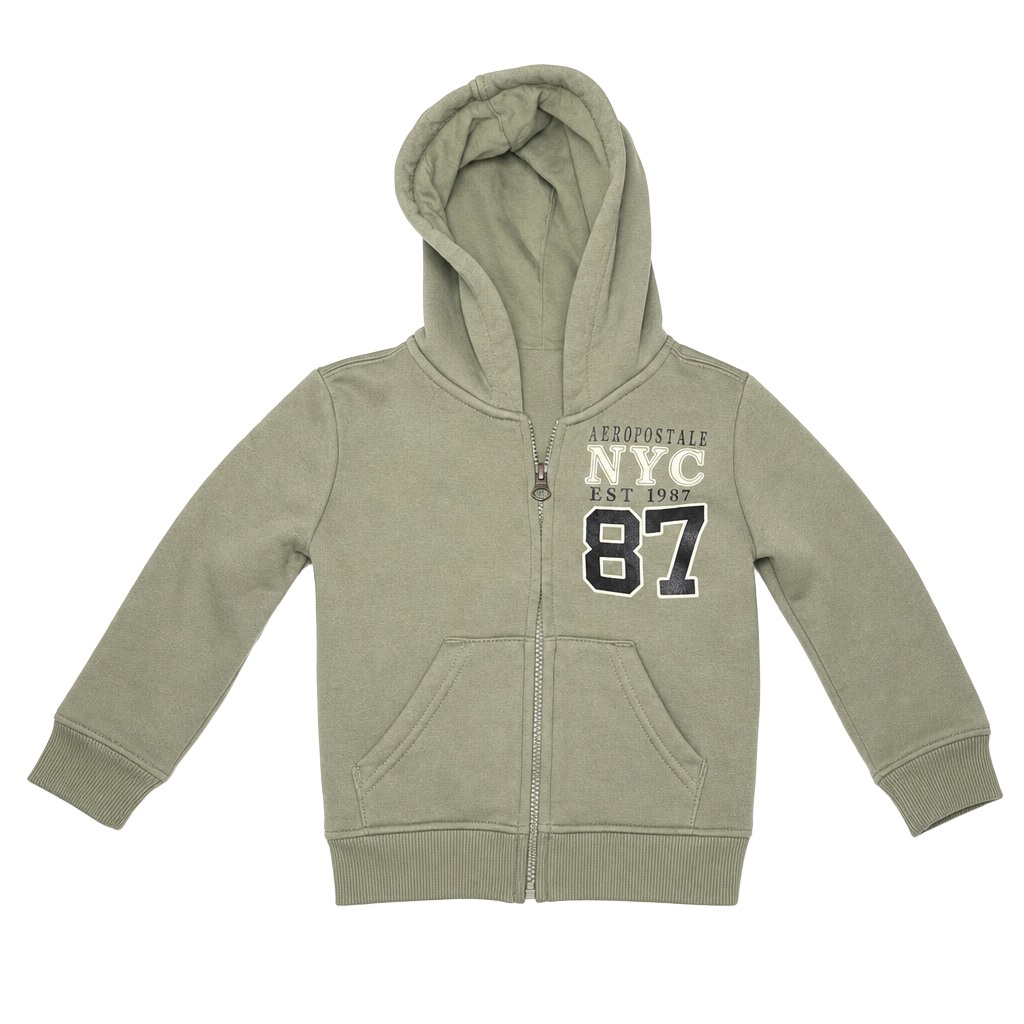 Aeropostale NYC 87 Olive Green Baby Zip-Up Hoodie 1