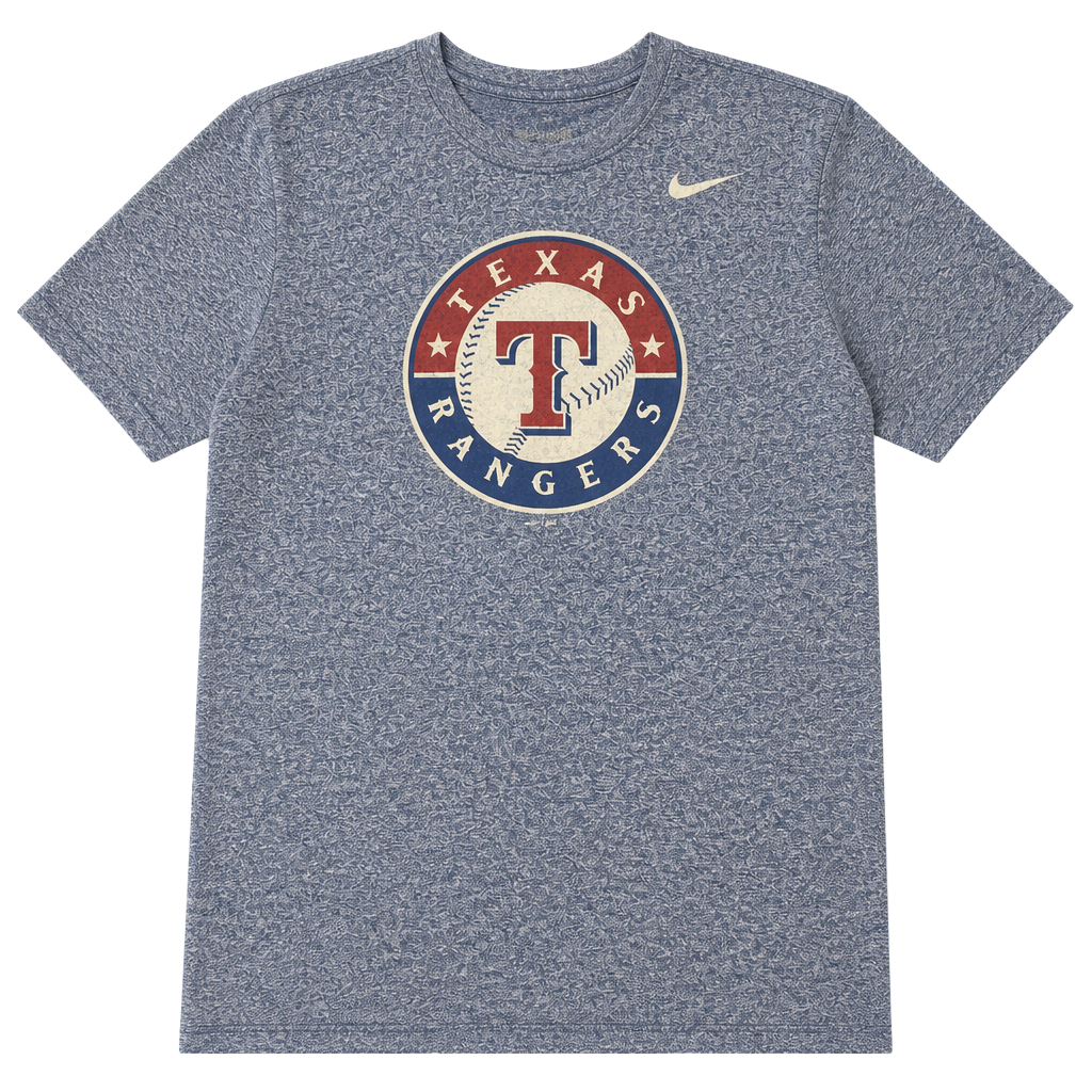 Nike MLB Texas Rangers Heather Blue Graphic T-Shirt 1