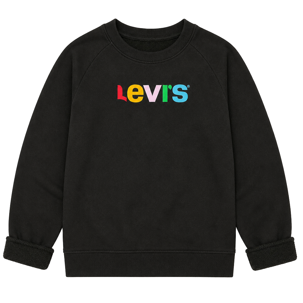 Levi's Black Rainbow Logo Crewneck Sweatshirt Medium 1
