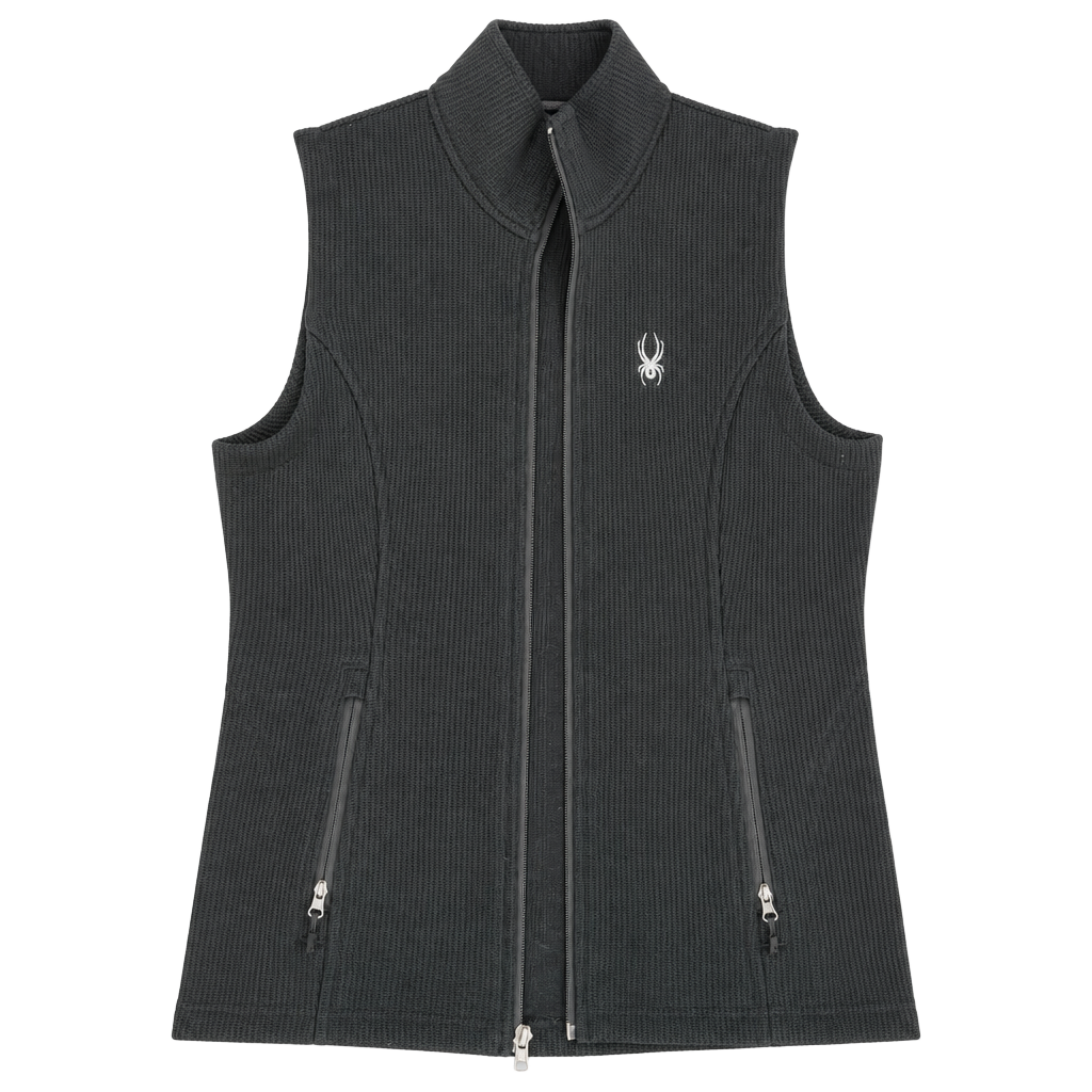 Spyder Black Full Zip Knit Fleece Lined Outdoor Vest Women's Size Small 1