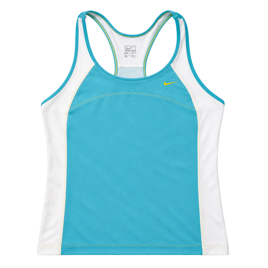 Nike Performance Tank Top Size XL Blue White Athletic Racerback 1