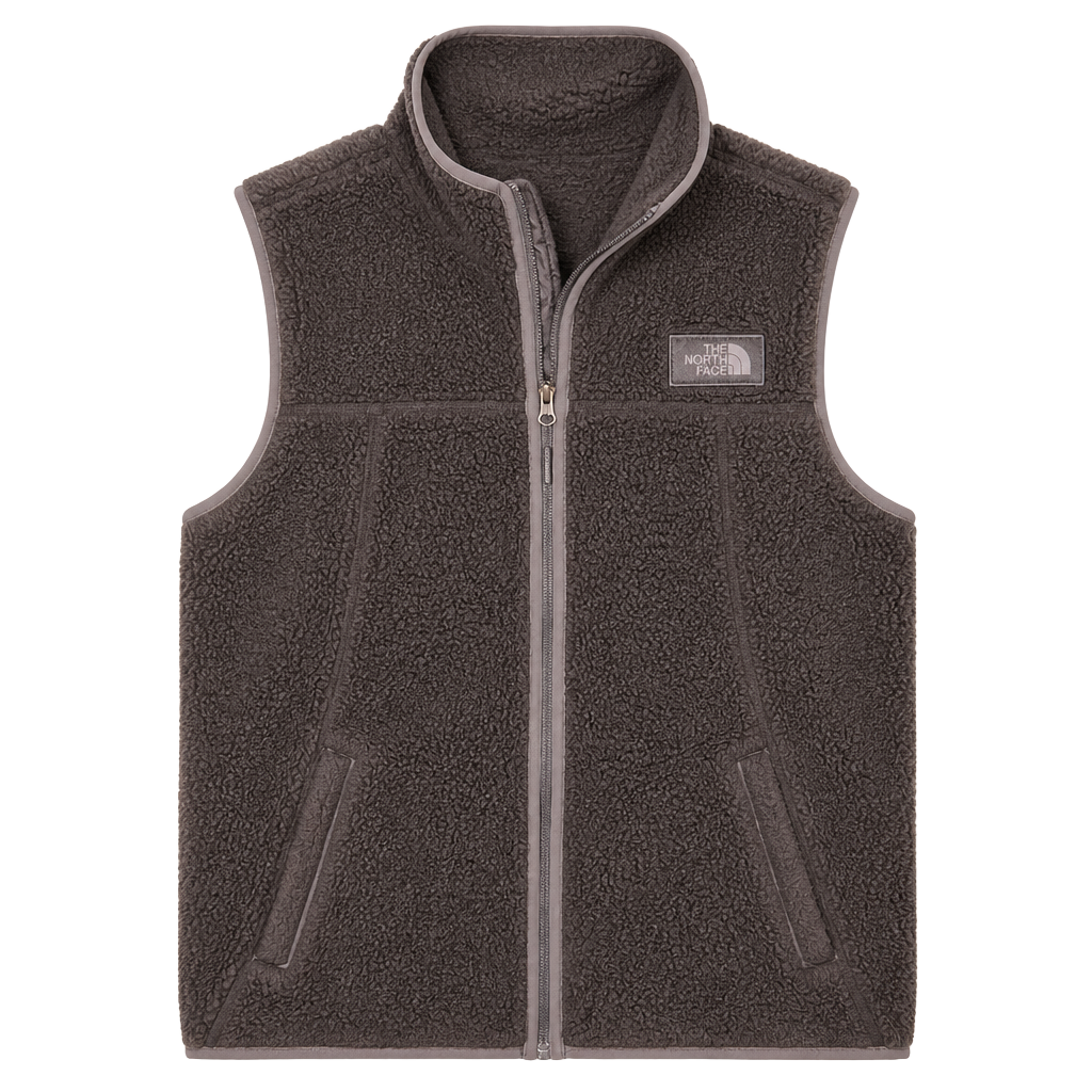 The North Face Campshire Fleece Vest Size S Black Sherpa Full Zip 1