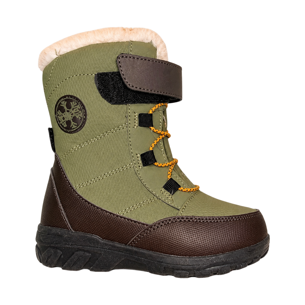 Totes Winter Boots Size 10 Olive Green Kids Zip Snow Boots 1