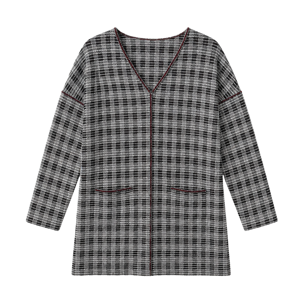 Max Studio V-Neck Tweed Longline Tunic Dress with Pockets 1