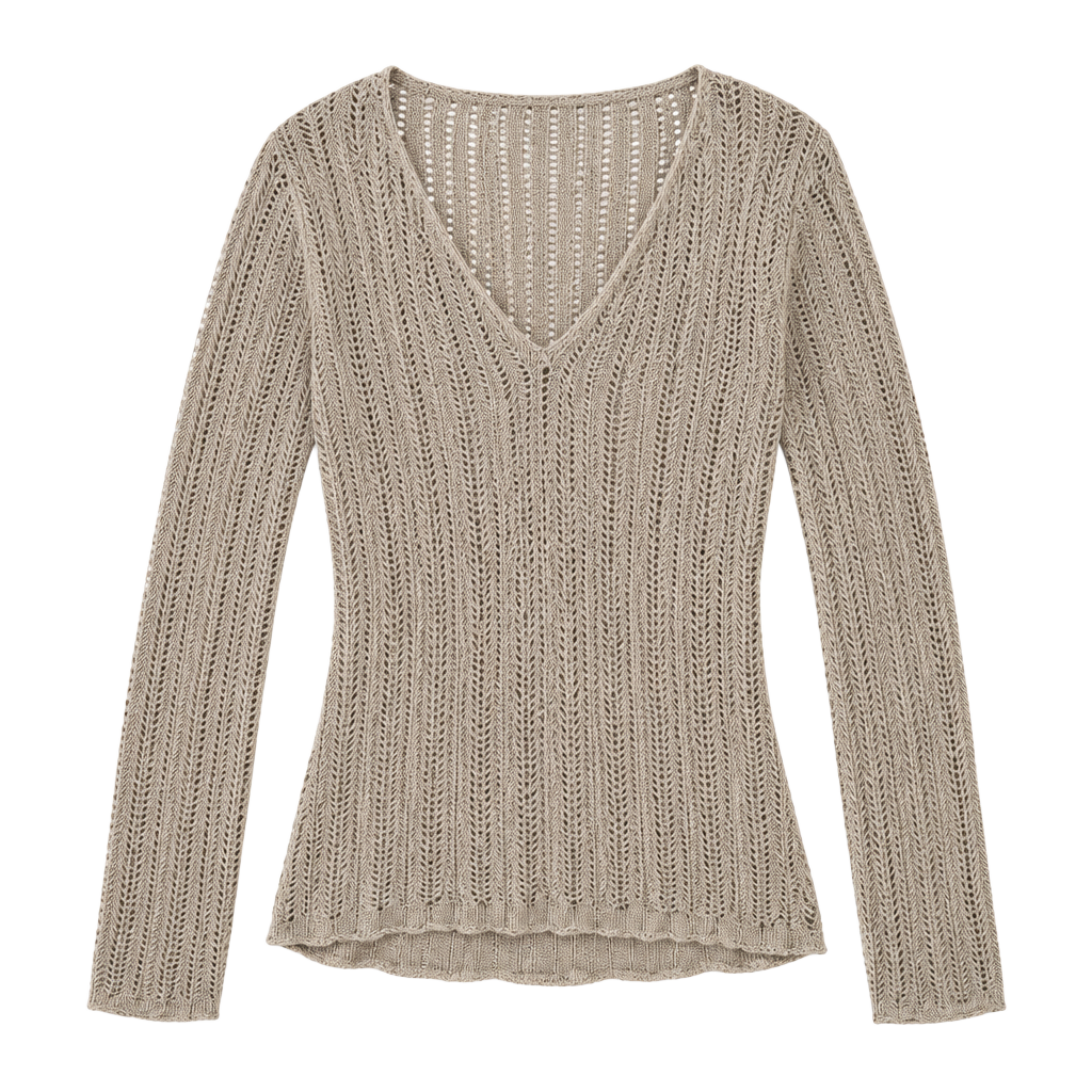 Arizona Jean Company Sweater Size Small Open Knit V-Neck Sage Green 1
