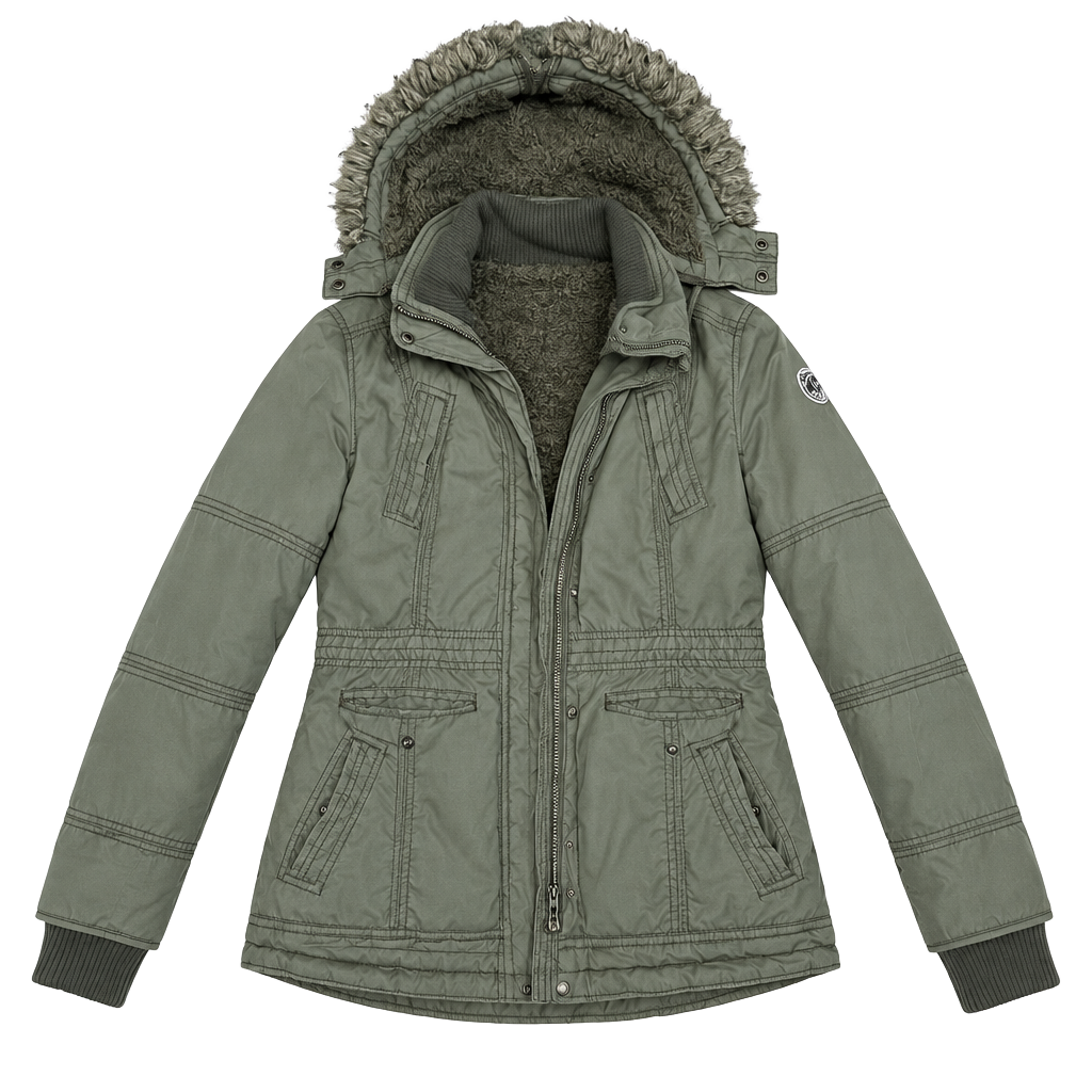 American Eagle Outfitters Utility Jacket Size M Olive Green Sherpa Lined 1