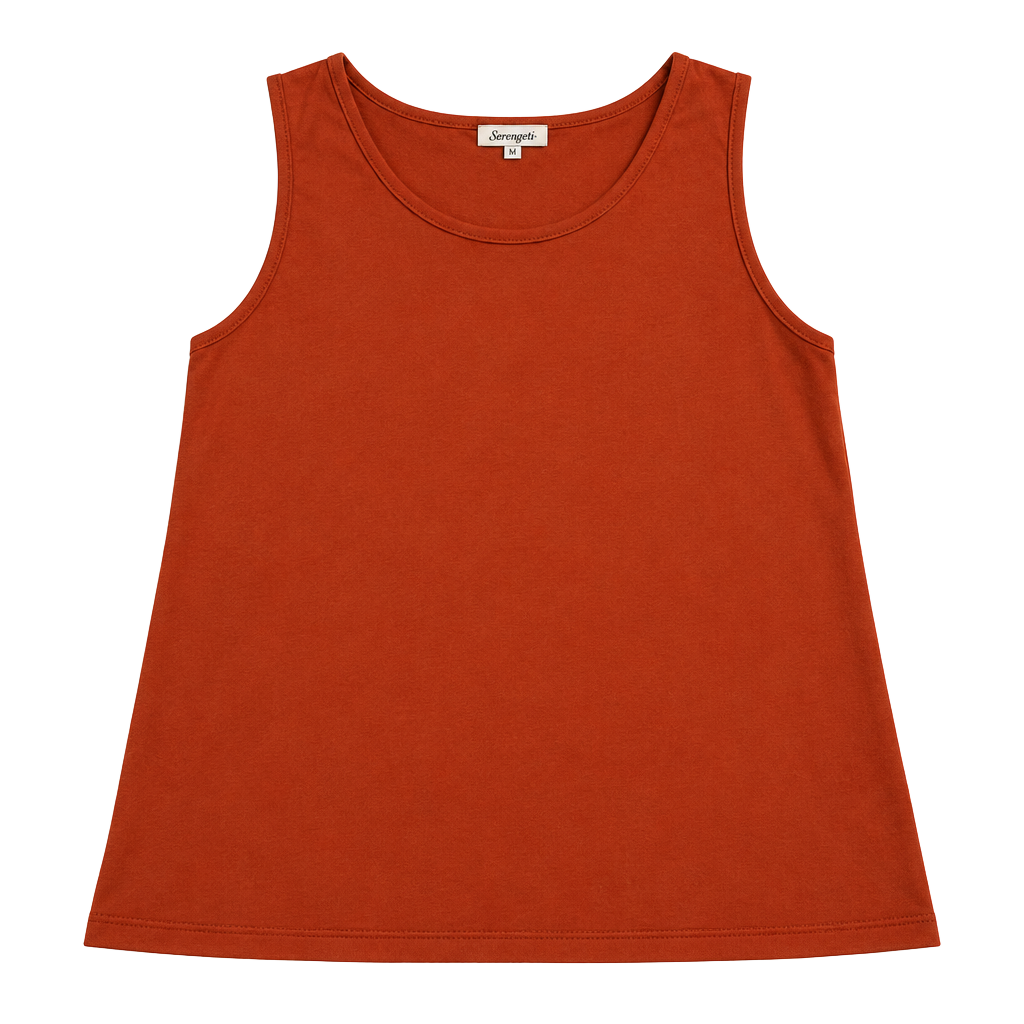 Serengeti Rust Orange Sleeveless Tank Top Size M Made in USA 1