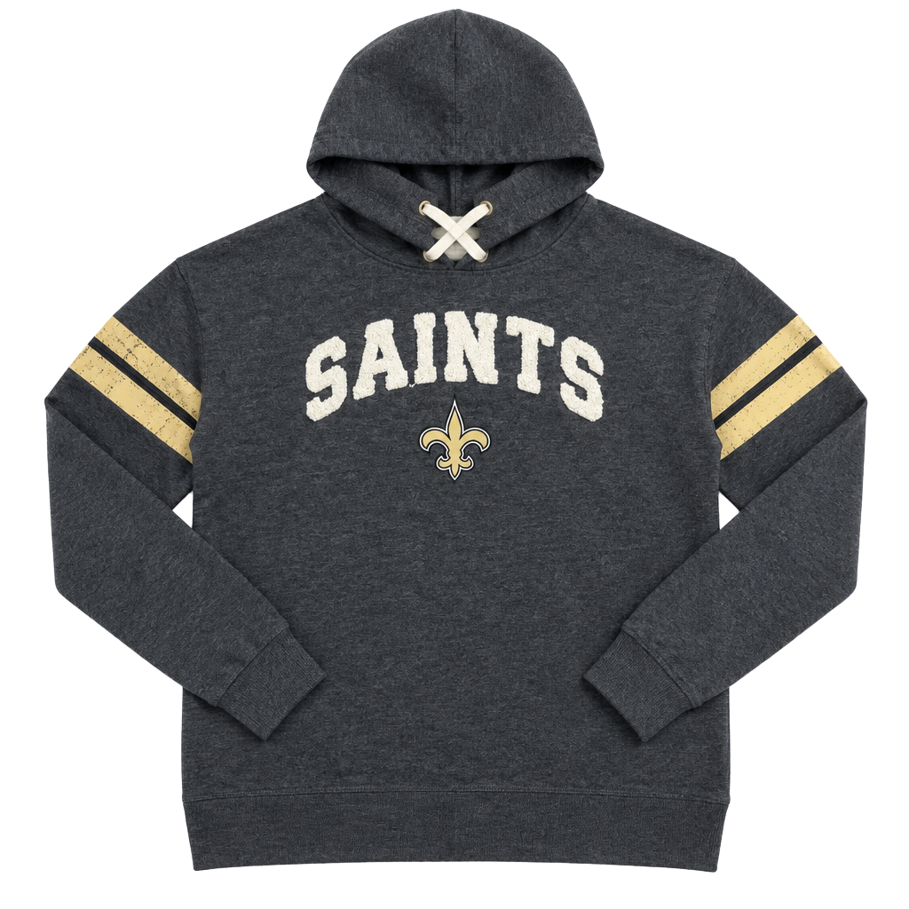 NFL New Orleans Saints Grey Fleece Hoodie Sweatshirt Medium M 7/9 1