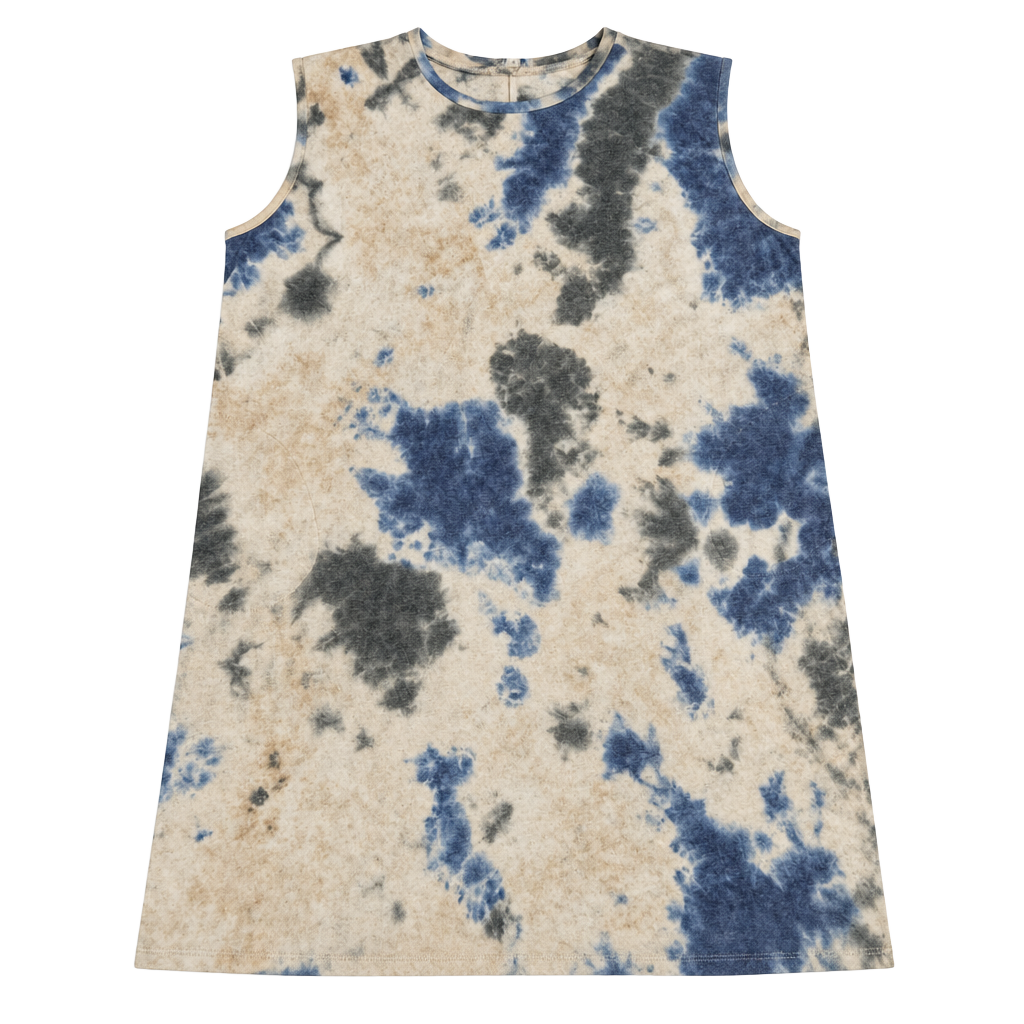 Cato Blue Beige Tie Dye Sleeveless Knit Shift Dress Size XL 1