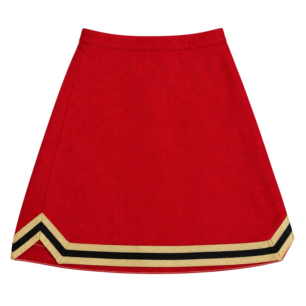 Varsity Spirit Red Black Gold Striped Cheer Skirt Size 6-14 1