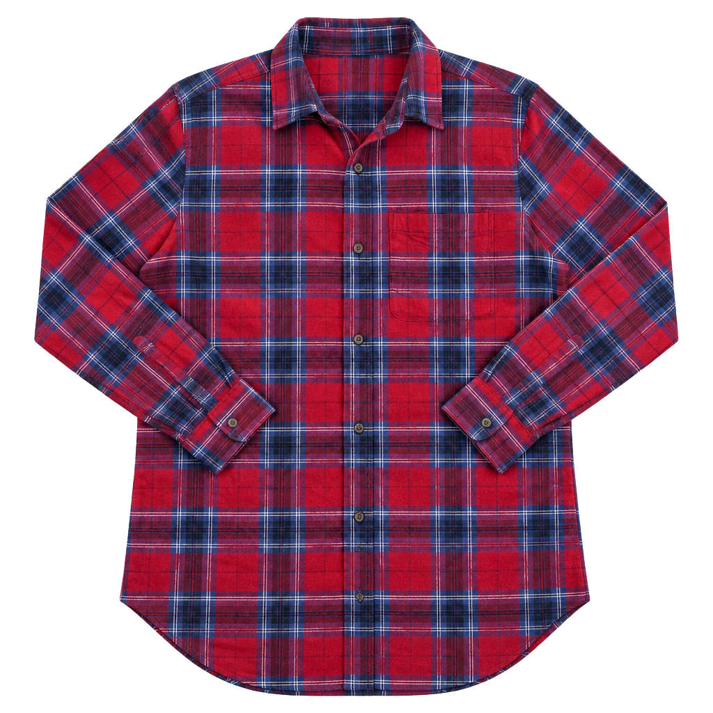 Old Navy Red Blue Plaid Flannel Classic Shirt L 1