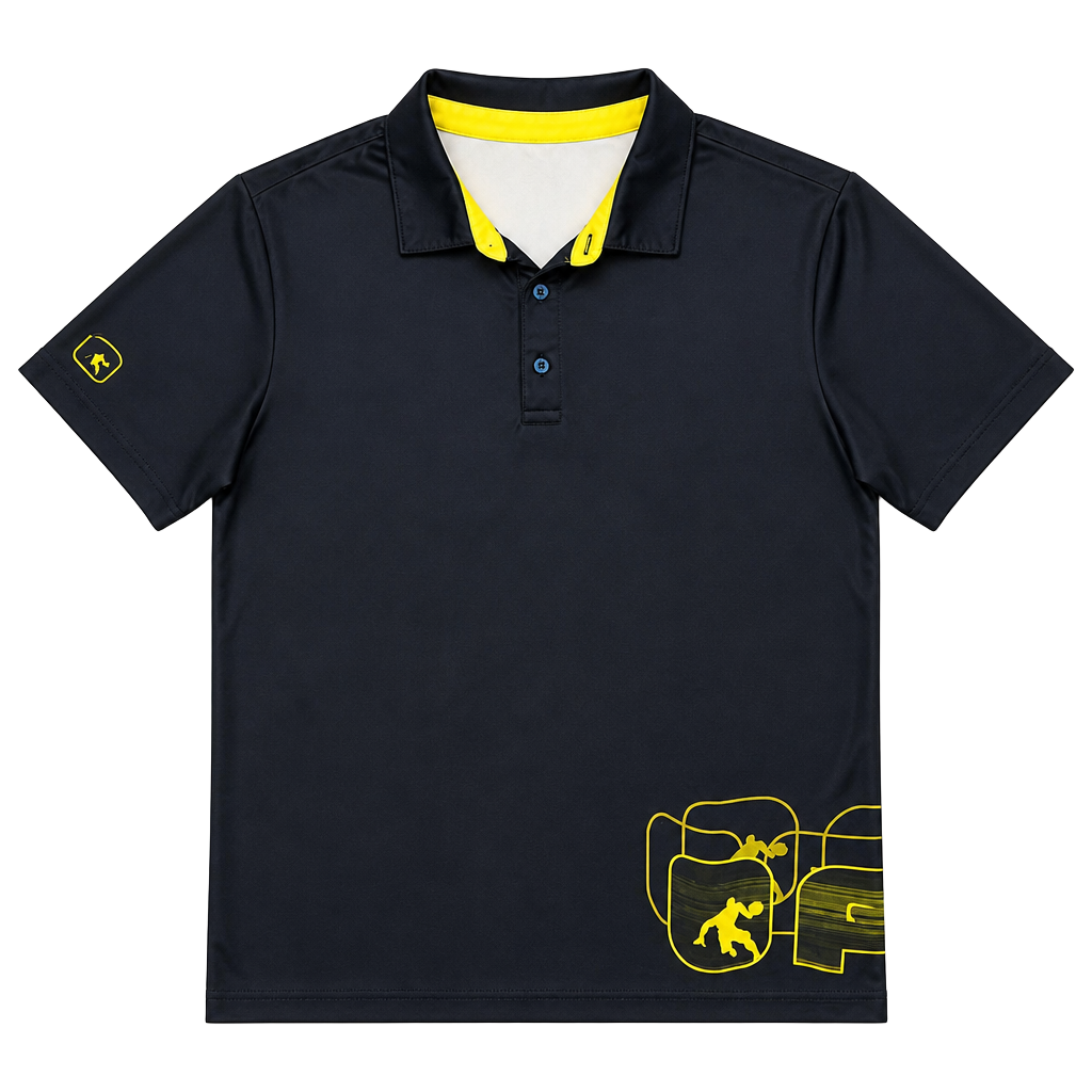 And1 Men's Dark Gray Polo Shirt with Yellow Accents and Graphics Size Large 1