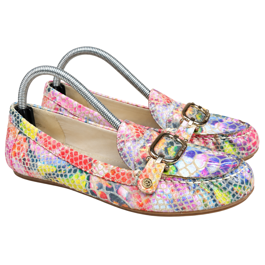 Anne Klein Loafers Size 10M Multicolor Snakeskin Print Buckle 1