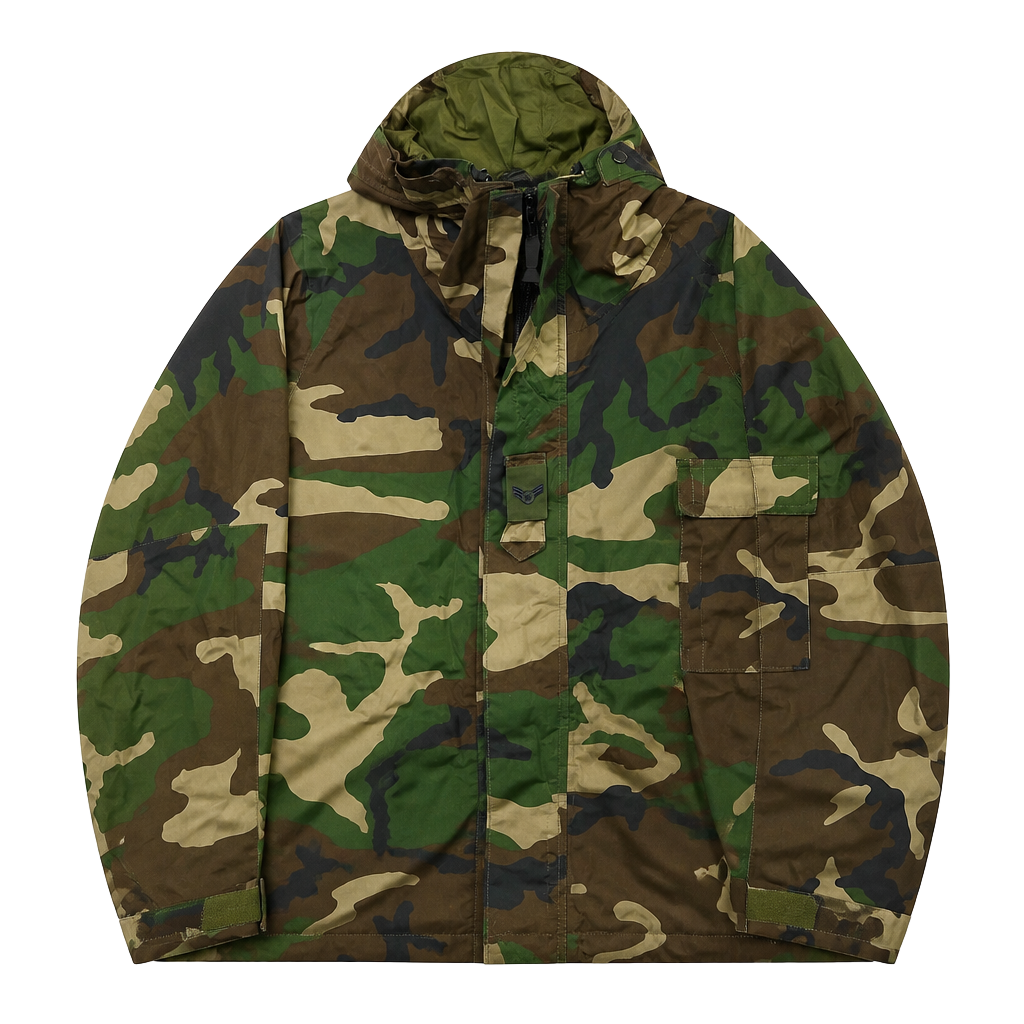 US Military ECWCS Gen 1 Gore-Tex Cold Weather Woodland Camo Parka Large Long 1