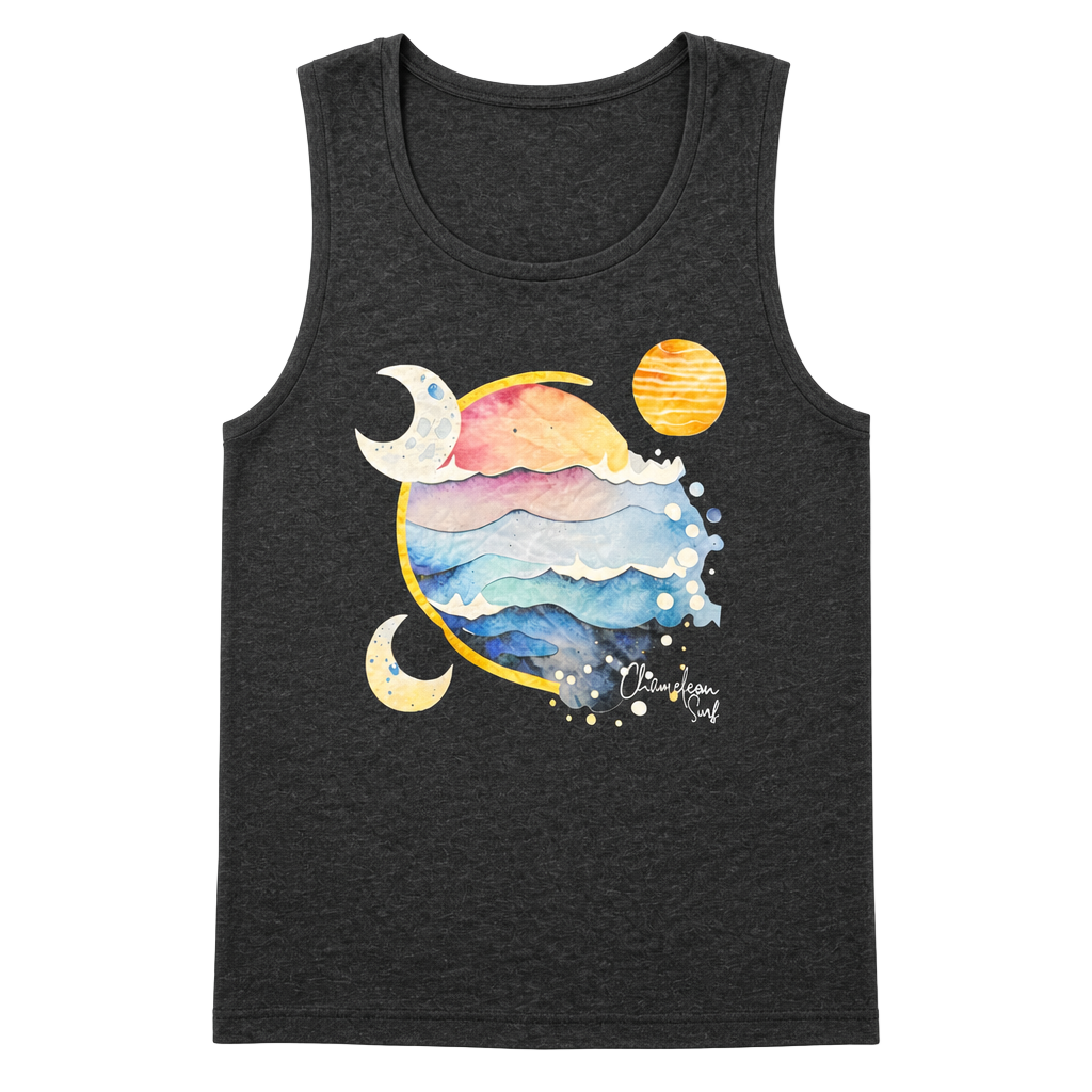Chameleon Surf Celestial Circle Moon Wave Muscle Tank 1
