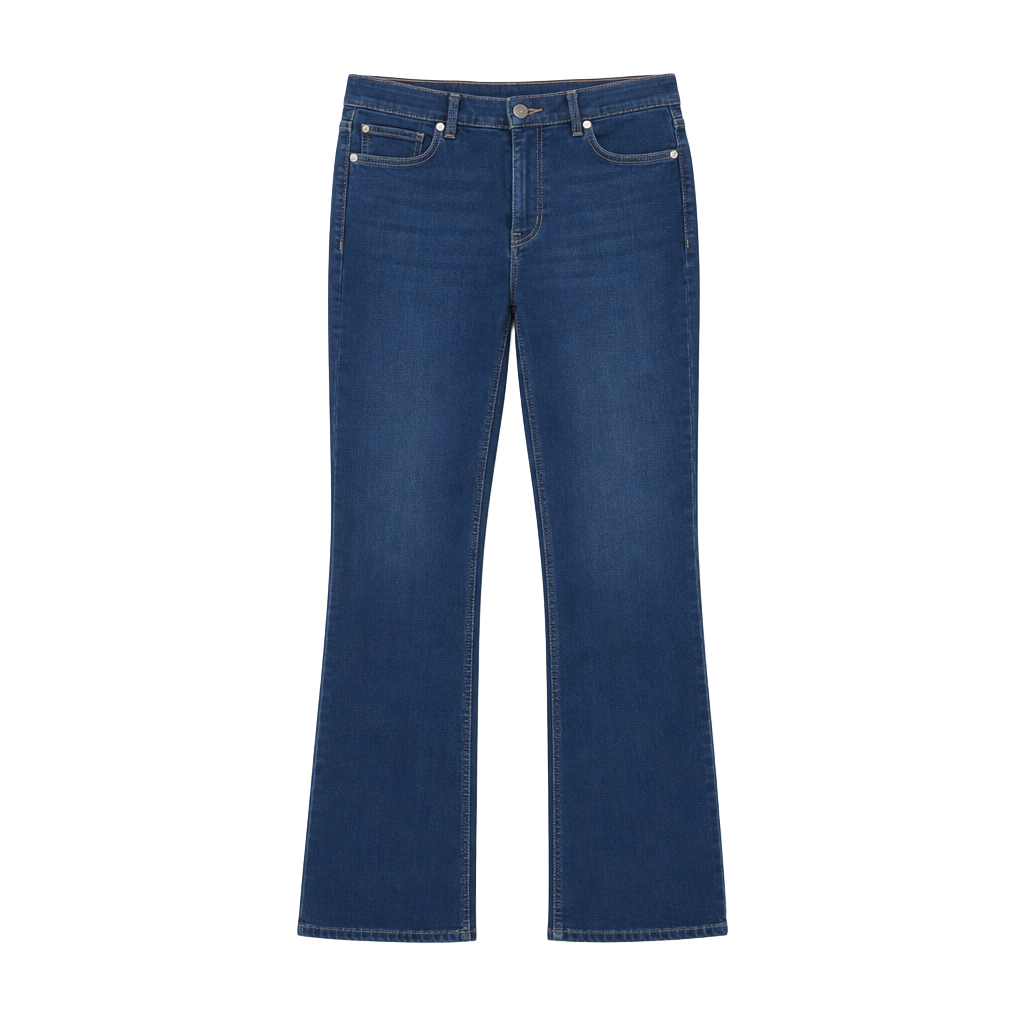 Spanx Petite Cropped Kick Flare Jeans in Vintage Indigo 1